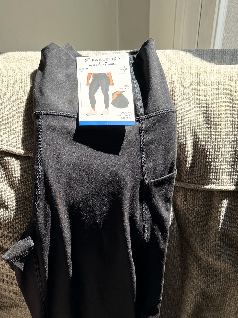 NWT Fabletics Black High-Rise Pocket Leggings